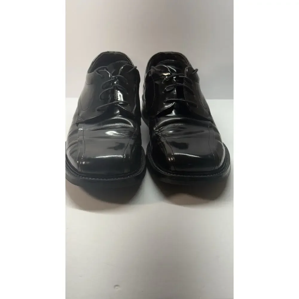 Men’s Alfani Black Leather Dress Shoes Made In Italy Square Toe Lace Up Size 13